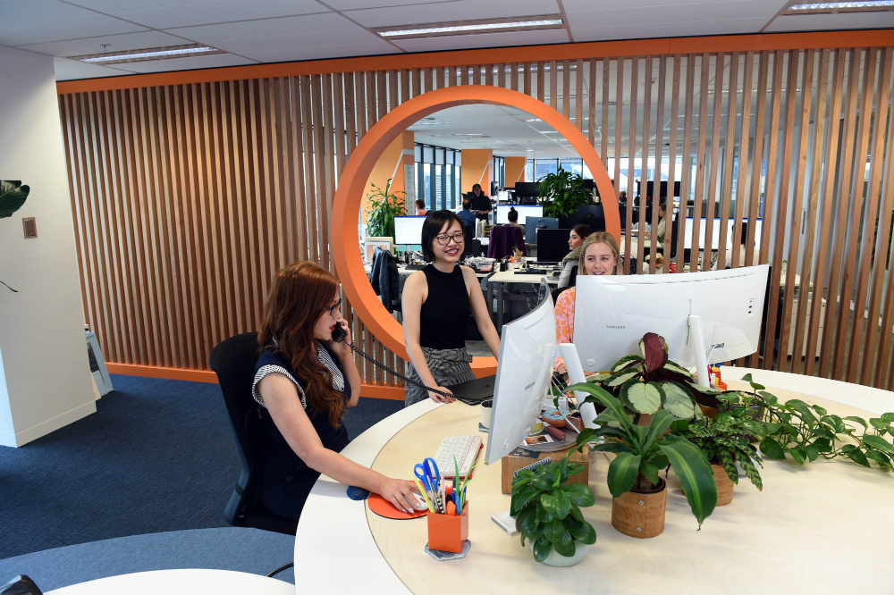 Nous Group Jenny Shen grabbing one of the prime hot desks