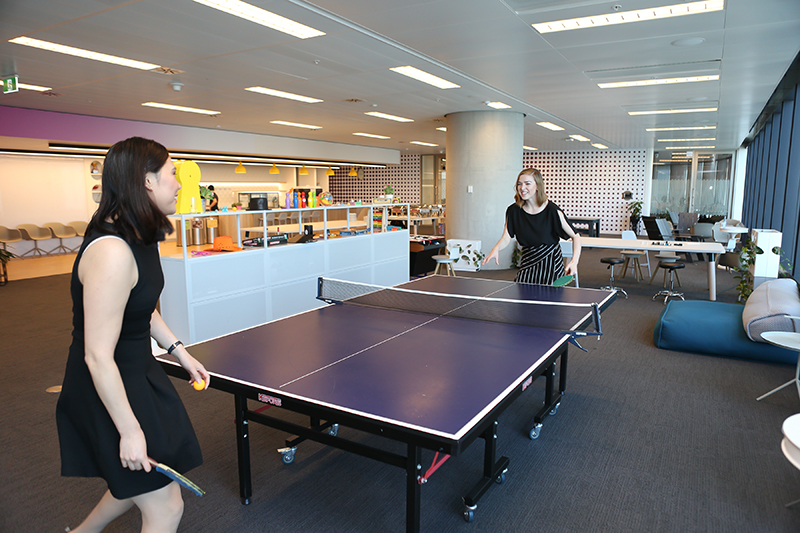 PwC Brittany Ryan playing ping pong