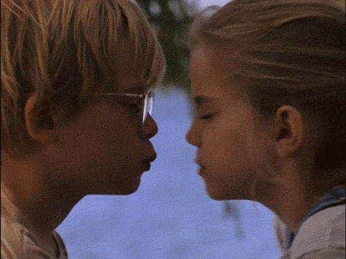 Kids kissing