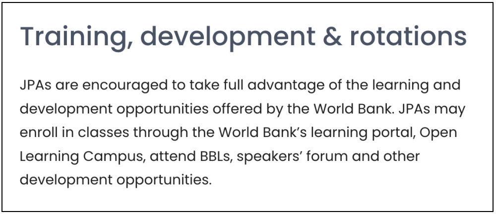 Training, development & rotations