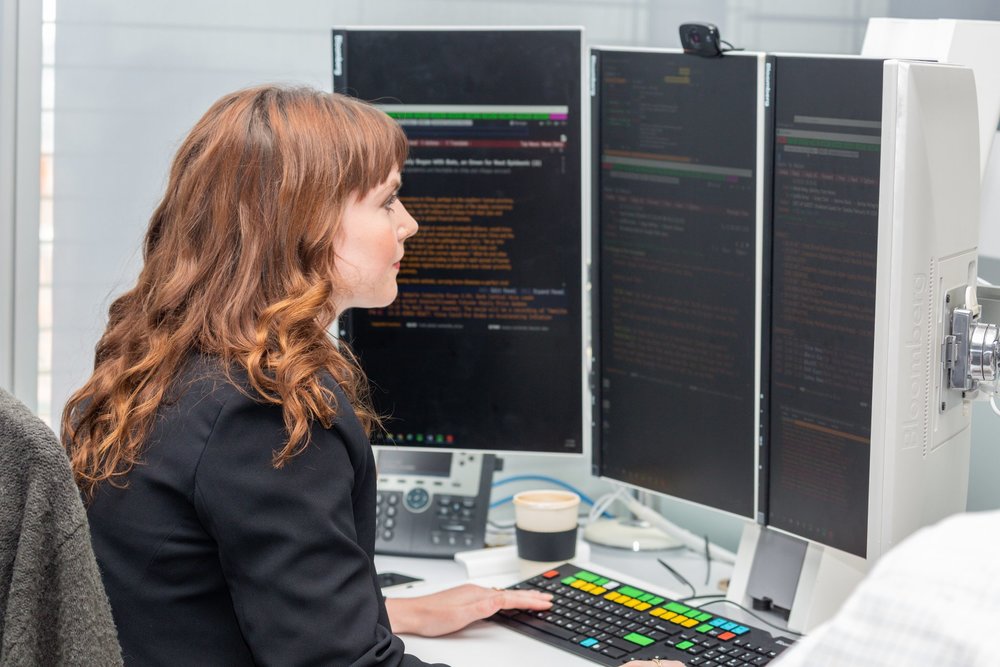 A young professional at her workstation