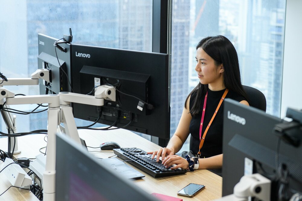 A young professional at her work desk