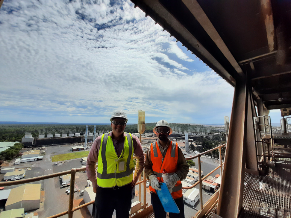 The Associate Director and I surveying the site.