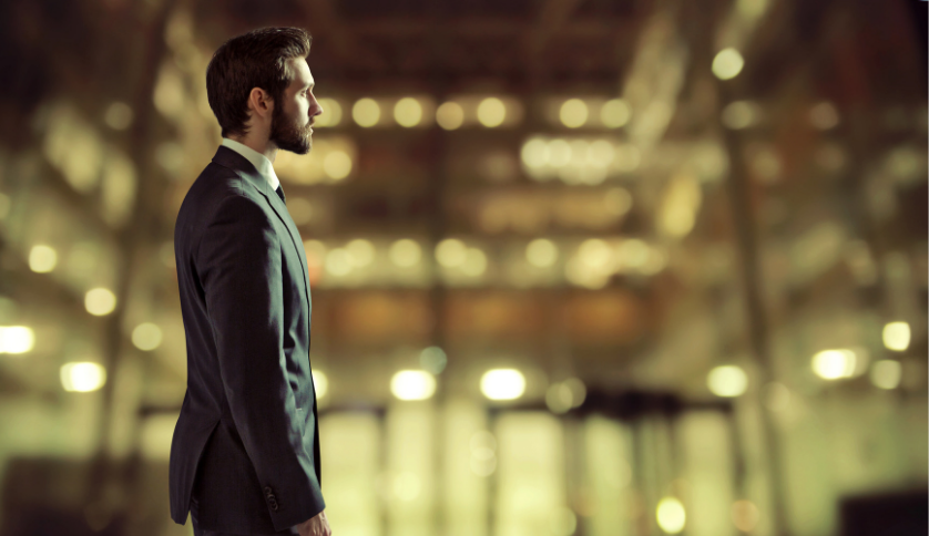 Graduate student in suit and tie for a job interview