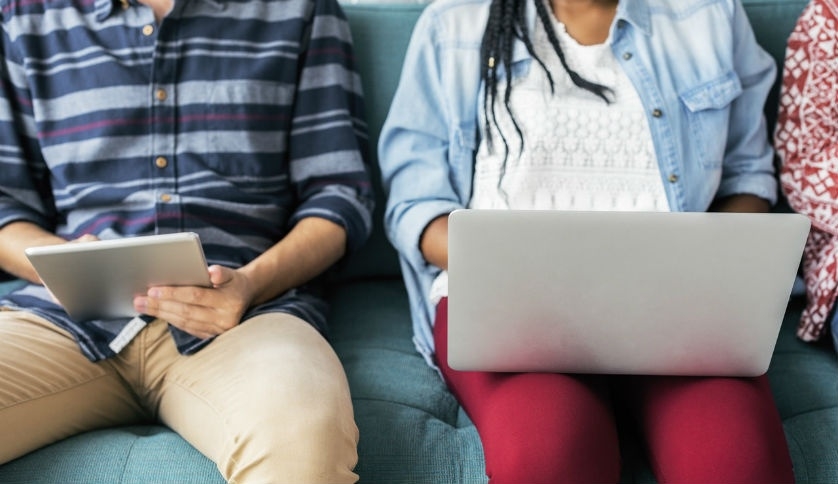 Two students studying. 